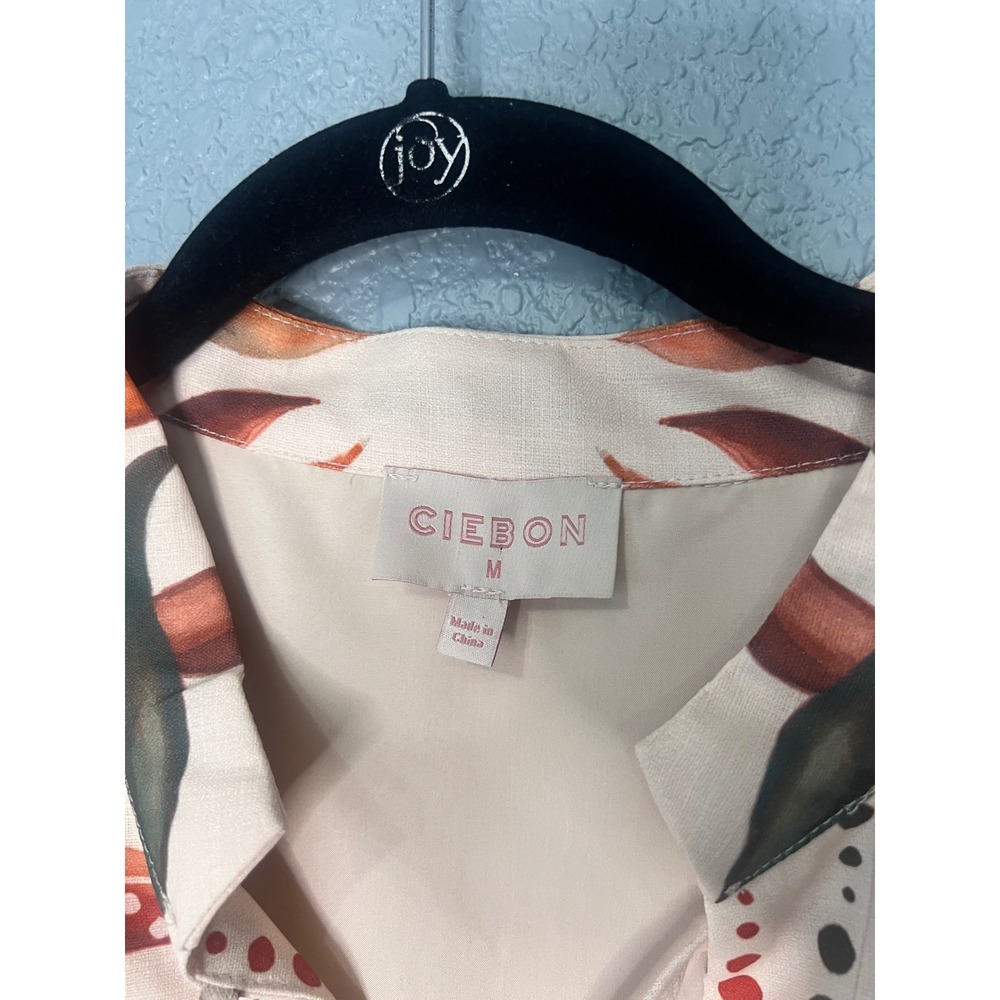 Ciebon Womens Pomegranate Palm Tree Tunic Dress Cream Orange D5788-R2545 Medium - Picture 6 of 16